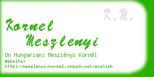 kornel meszlenyi business card